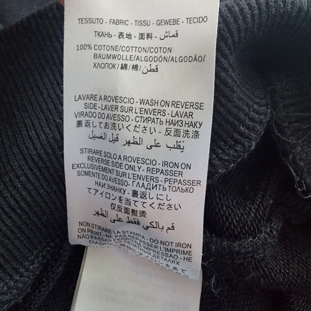 Gucci black sweatshirt with interlocking GG logo in aqua on front, size Large - Picture 6 of 9